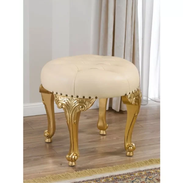 Luxury Handcrafted Carved Stool: Unique and Functional